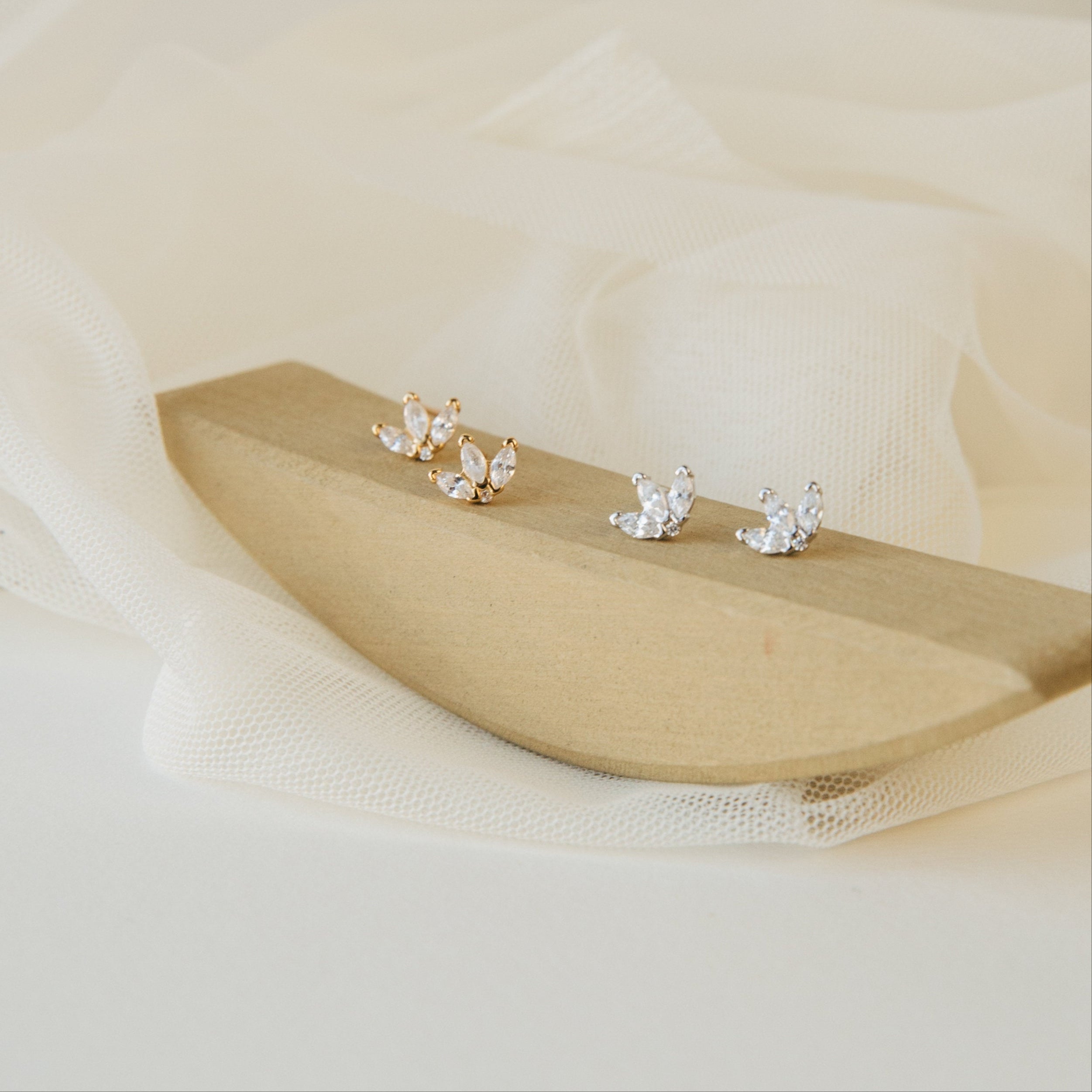 Graceful Blossoms: Arya Petal Stud Earrings